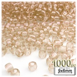 The Crafts Outlet 1,000pc Plastic Round Transparent Pony Beads 6x9mm Light Green Beads