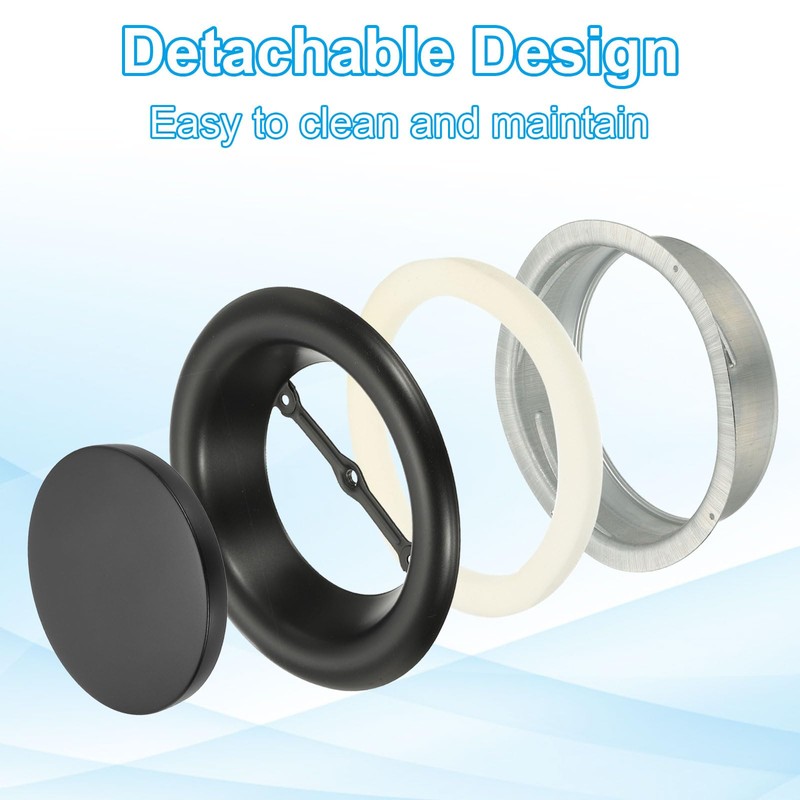 PATIKIL 8 Inch Round Ceiling Diffuser, 2pcs Metal Adjustable Wall