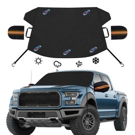 Artbreath EX-Large Trucks Windshield Cover for Ice and Snow Durable Oxford Fabric with Magnetic Windshield Snow Cover Suits for SUV MPV Station Wagons & Minivans Car Winter Accessories（88"X53"