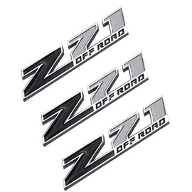 Aimoll 3pcs (Small Size) Z71 Off Road Emblems,3D Aolly Decal Emblems for GMC Chevy Silverado Sierra Suburban Colorado. (Chrome Black)