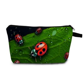 MoCaliduccious Ladybug Makeup Bag for Women Travel Cosmetic Organizer Bag Teacher Appreciation Gifts Small Zipper Toiletry Bag