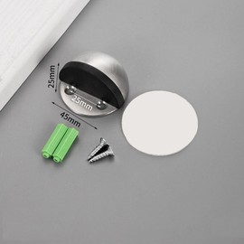 Non Punching Stainless Steel Door Stopper Sticker Hidden Rubber Holders Catch Floor Mounted Stops