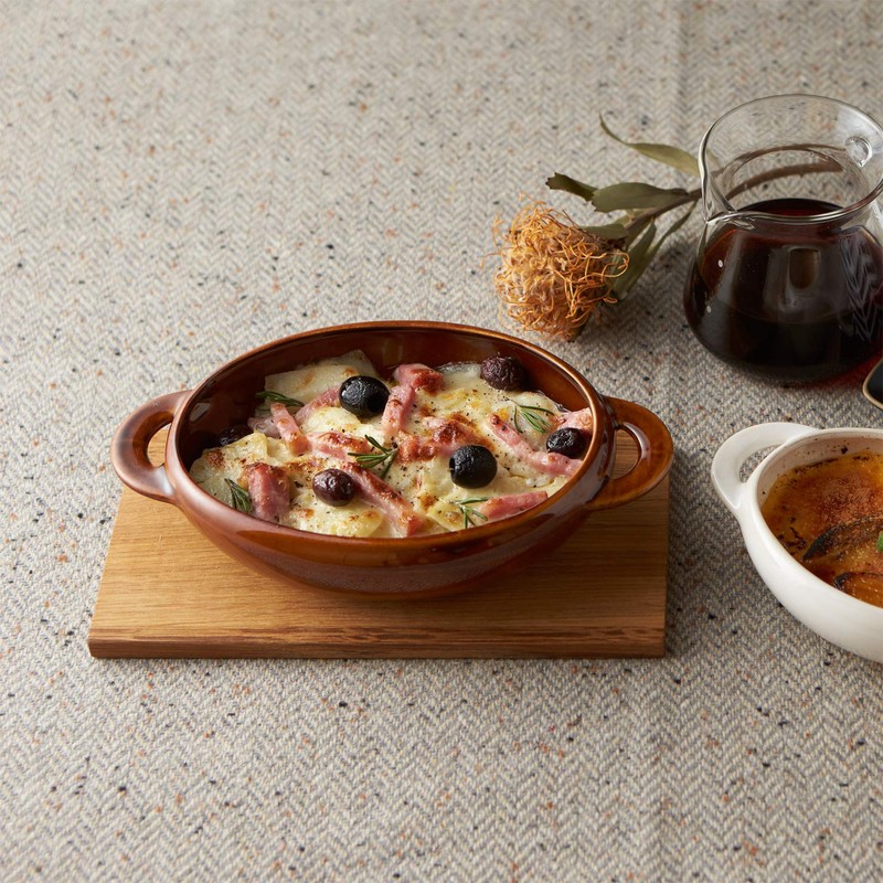 TAMAKI T-921333 Kiln Au Gratin Gratin Large Size White Diameter