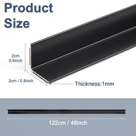 Jiekayi 8Pack 48″ Decorative Metal Inside Corner Trim, Aluminum Peel and Stick Molding Trim for Walls, Baseboard, Ceiling, Backsplash Panel, Kitchen, Toilets, Bathroom, Tiles (48in×0.8in×0.8in,Black)