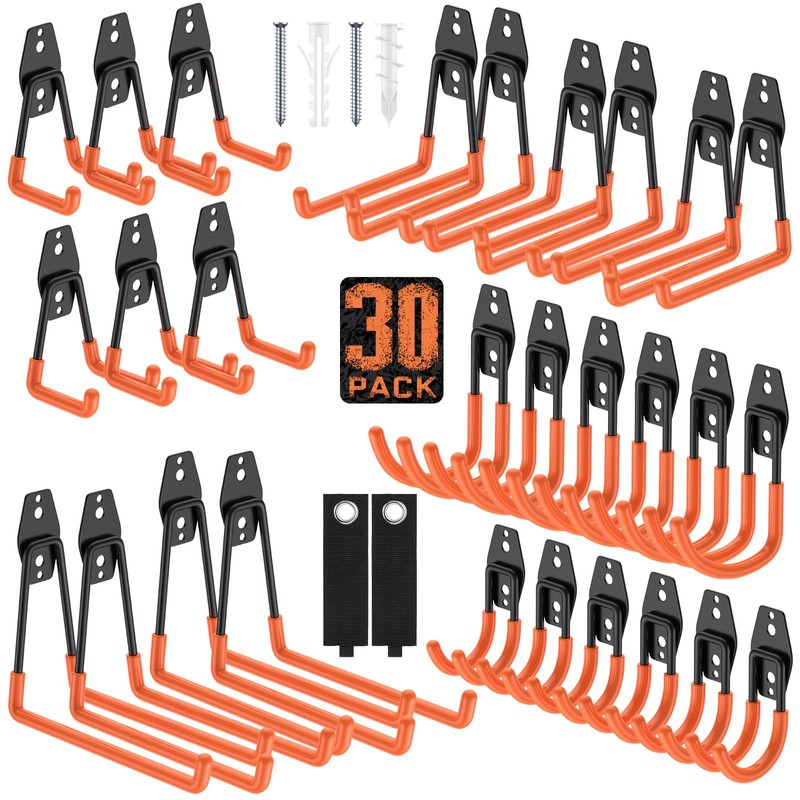 Cpais Garage Hooks with Anti-Slip Coating,Heavy Duty Wall Mount Storage