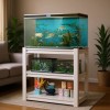 Aquarium Stand 3 Tier Metal Rectangular 20-30 Gallon Adjustable Fish