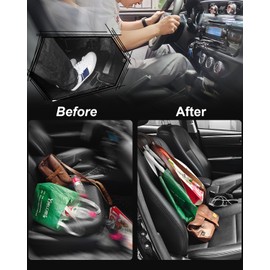 GZSH 2 PCS Car Seat Headrest Hooks Purse Hook for Car Leather 2 in 1 Car Seat Hooks for Universal Car Hanger Storage Organizer Car Headrest Hook for Purse, Bags etc |Add Car Extra Space| Brown