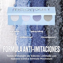 Urban Decay Moondust Ice Out Quad, Paleta de Sombras Edición Limitada con 4 Tonos Metalight de Intensidad Construible, 16H de Brillo Extremo          