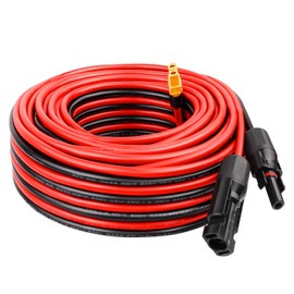 MOOKEERF Solar to XT60 Extension Cable 10AWG 40FT Solar Connector to XT60 Adapter Cable for Solar Panel to Portable Power Station Solar Generator Battery Pack