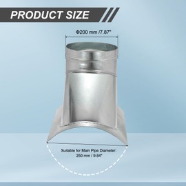 PATIKIL Duct Connector, Saddle Take Off 45 Degree 10" Duct to 8" Outlet Saddle Branch Extension Duct Splitter Round Duct Fittings for Exhaust Fan Dryer HVAC Vent System