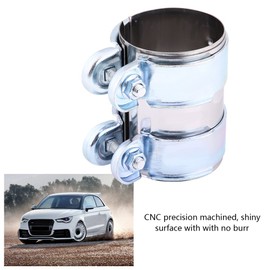 2.5 to 2.5 inch Exhaust clamp,Universal Aluminum Exhaust Band Clamp,Stainless Steel Turbo Exhaust Band Clamp Muffler Catback Pipe Connector W/Bolts 2in / 2.5in (Optional) (2.5in)