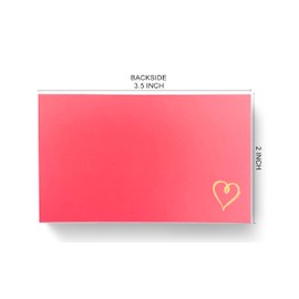 RXBC2011 100 Little Thank You Cards Gold Heart Design Bulk Thank you Notes for All Occasions 3.5 x 2 Inch Rose Pink