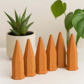Triptinor Oasis 6-Pack Terracotta Watering Spikes - Slow Release Self Watering Stakes, Plant Watering Devices for Wine Bottles, Container, Small Tree and Houseplant - Perfect for Busy Plant Parents