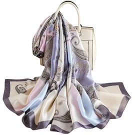 MAIRY Silk Scarves for Women Lightweight Long Neck Wrap Scarf Large Shawls and Wraps Fashion Ladies Scarfs Valentine's Gifts, 180145, 70.5x33in