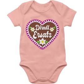 Shirtracer - Baby Bodysuit for Boys and Girls - Compatible Oktoberfest Outfit - Dirndl Replacement with Gingerbread, 1 baby pink
