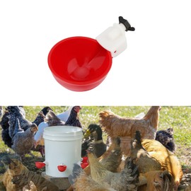 Chicken Water Cups - 6PCS Automatic Chicken Water Cups, Suitable for Chickens, Ducks, Bunny, Turkeys and More, Poultry Waterer Feeder Kit Float Style Gravit-y Chicken Watering System