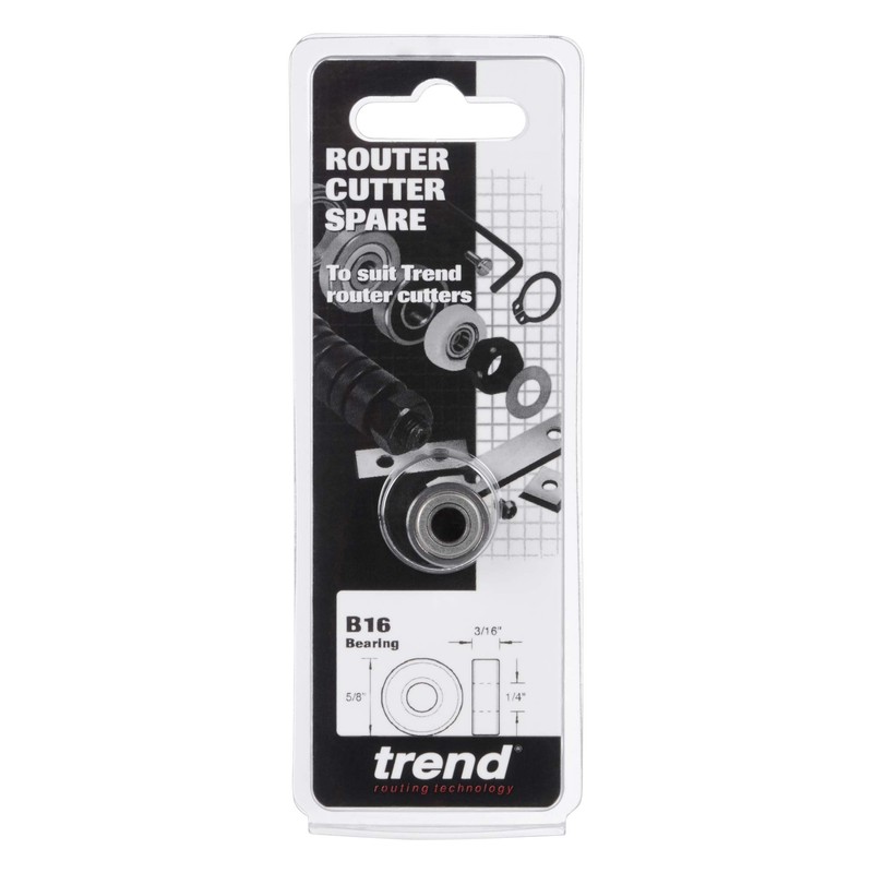 Trend Router Cutter Bearing, 5/8 Inch Diameter, 1/4 Inch Bore,