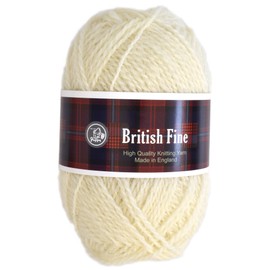 Puppy 10000149 British Fine Yarn, Medium Point, 1 White, 0.9 oz (25 g), Approx. 366.7 ft (116 m)
