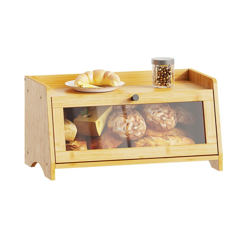 BAMBANG Bread Box for Kitchen Countertop, Bamboo Bread Box for