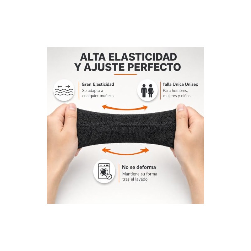 Muñequeras de Sudor – 6 Piezas Deportivas Elásticas de Algodón