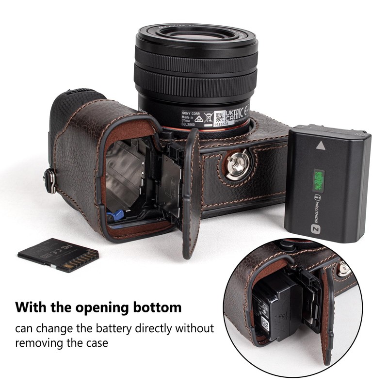 MUZIRI KINOKOO Alpha 7C II Case, Retro Style Genuine Leather