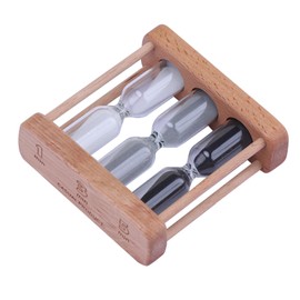 DPWOUM Light Brown Creative Wooden Sand Glass Hourglass Timer Clock Home Decor Kitchen Tools Gift for Childern Simple Style,Sand Timer for Kids(1/3/5 Minute)