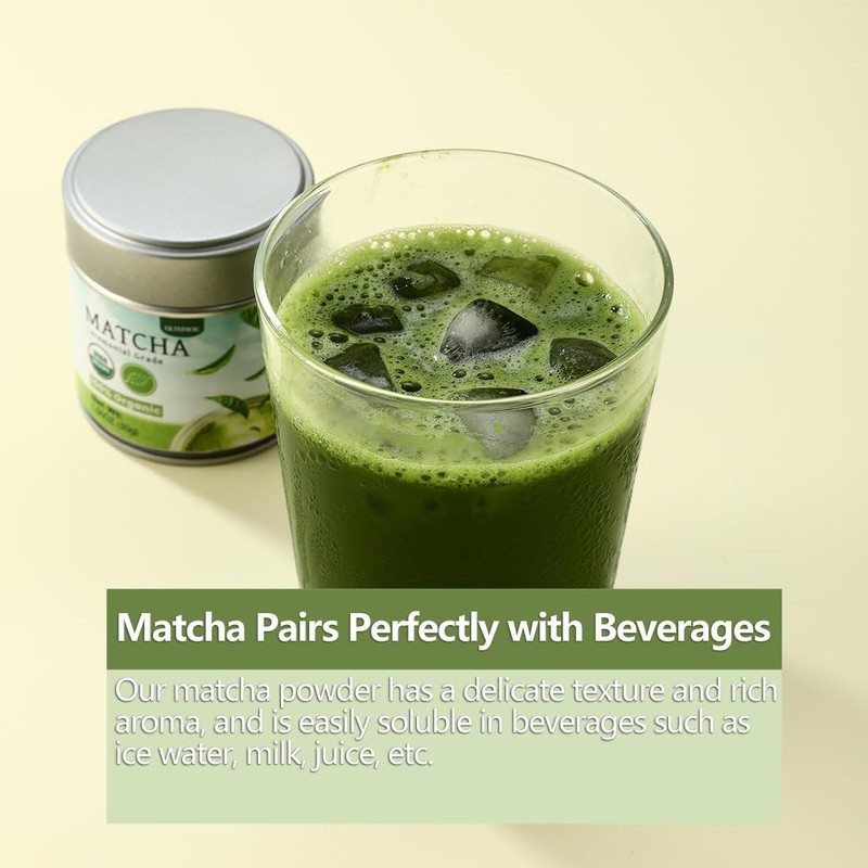 Ceremonial Grade Matcha Green Tea Powder, 1.06 Oz/30g, 100% Organic