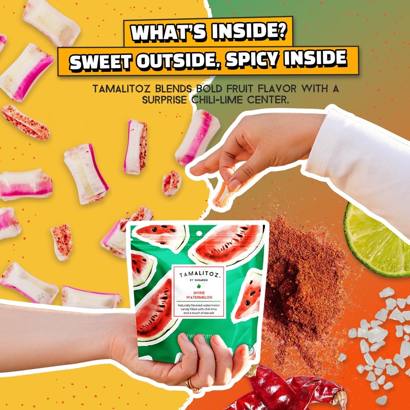 Tamalitoz Divine Watermelon – Spicy Watermelon Mexican Hard Candy Filled