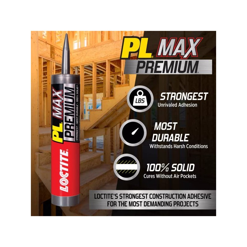 Loctite PL Premium Max Construction Adhesive, Versatile Construction Glue for