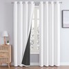 ChrisDowa White 100% Blackout Curtains for Bedroom with Black Liner,