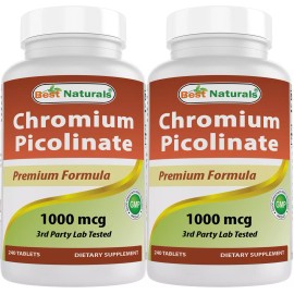 Best Naturals 2 Pack Best Naturals Chromium Picolinate 1000mcg 240 Tablets