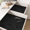 VEELIKE Black Mottled Self Adhesive Velvet Drawer Liners for Dresser