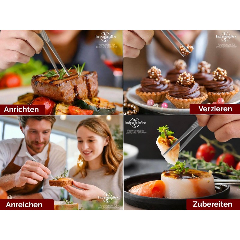 InstrumenteNRW Chef’s stainless steel meat/barbecue tongs, various lengths available., 16,0