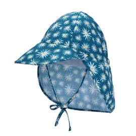 UPF 50+ UV Ray Sun Protection Baby Hat Water Beach Neck Flap Drawstring Hat for Infant Toddler Boys Girls, Blue 2-4T