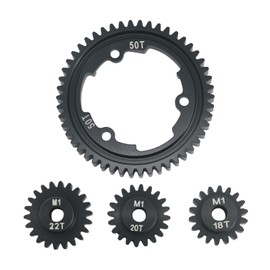 50T 1 Mod Hardened Steel Spur Gear with 18T+20T+22T Motor Pinion Gear for Traxxas 1/5 X-Maxx 1/7 XO-1 1/10 Maxx 1/10 E-REVO 2.0 VXL, Replace 6447 (50T)