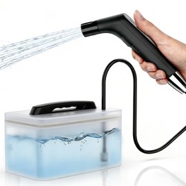 COSWE Portable Travel Bidet Electric Rechargeable Handheld Personal Bidet Sprayer for Hygiene Cleaning for Toilet with 2.3 liters Water container (Black), LIUW_JP2201