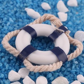 DECHOUS 10 Pack Miniature Life Ring: Blue Nautical Mini Life Buoy Rings Ornaments for DIY Dollhouse Accessories Micro Landscape - Plastic Mini Lifebuoy Toys