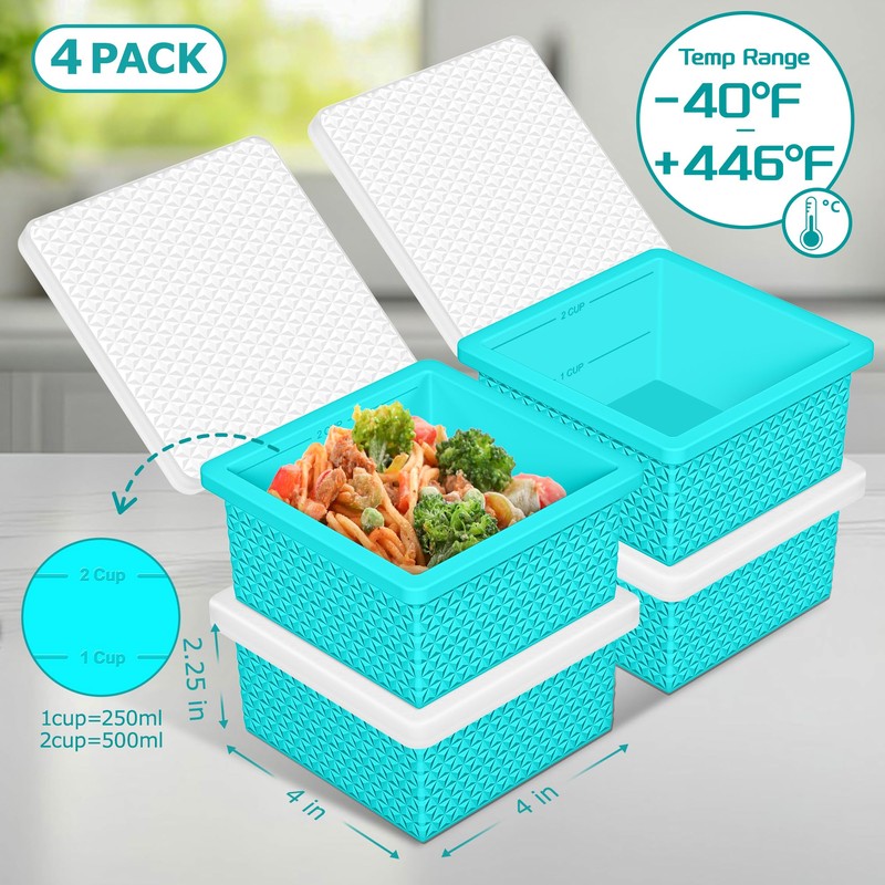 Silicone Freezer Molds for Soup Cube - 2-Cup Freezer Storage