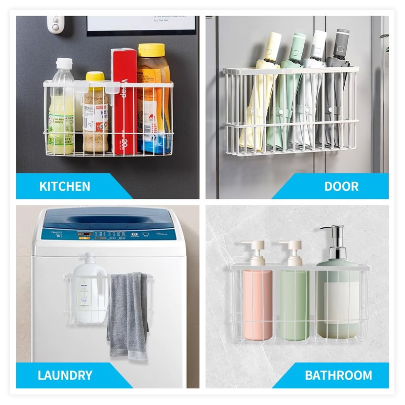 Restynic Magnetic Metal Basket Organizer for Fridge & Locker, Storage