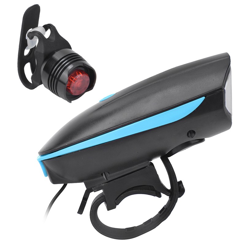 USB Charging Bike Headlight with 120DB Loud Horn Bicycle Light