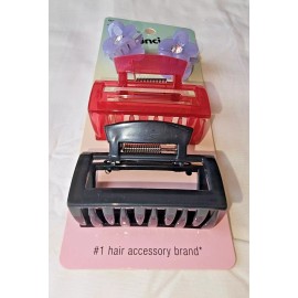 scünci Scunci 4 Hair Claw Clips Blue Flower Shaped Claw Clips & Rectangle Clips New