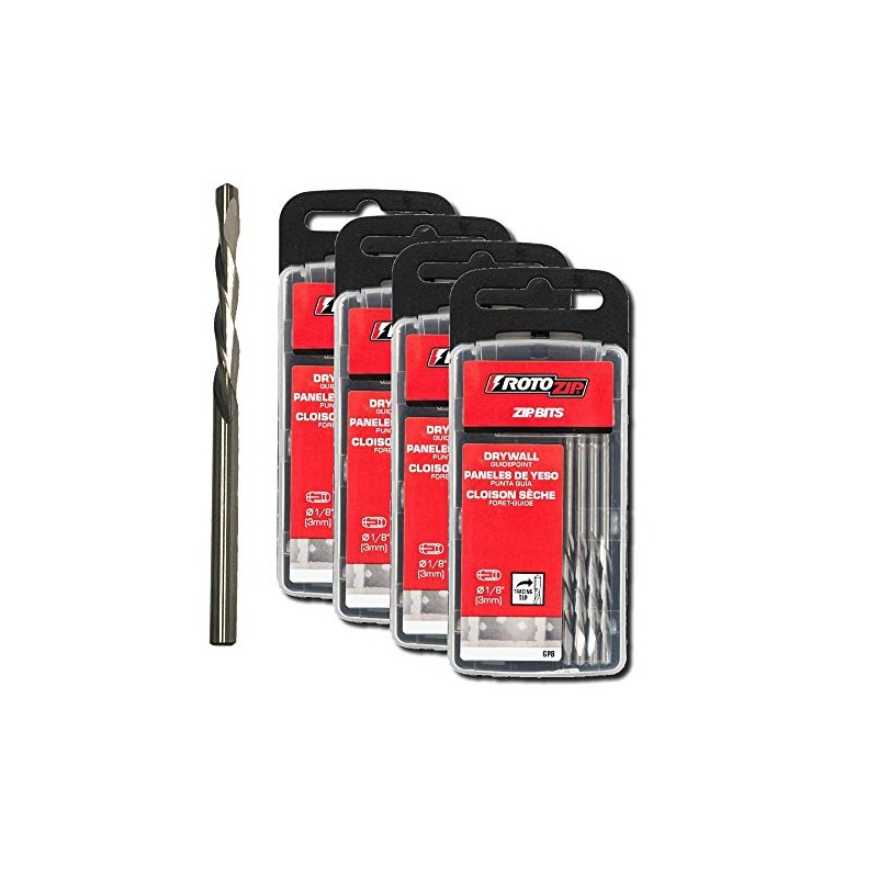 RotoZip 1/8'' Guide Point Drywall Router Bits for Cutout Tools,