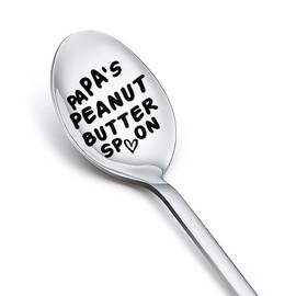 Papa's Peanut Butter Spoon for Men Papa Gifts Spoon for Dad Grandpa Father Day Birthday Gifts for Grandfather Daddy Engraved Spoons Gifts for New Granddad Father in Law Gifts for Him
