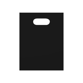 SSWBasics Small Low Density Black Plastic Merchandise Shopping Bags with Die Cut Handles - 9" x 12" - Pack of 100 - Perfect For Retail, Gifts, Trade Shows and More