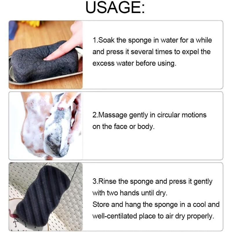 ZJchao Esponja Exfoliante Konjac De Limpieza Para Baño Y Cuerpo,
