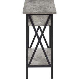 Convenience Concepts Tucson Flip Top End Table with Charging Station and Shelf, Faux Birch