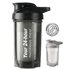 Botella para Proteina de Coctelera（500ml）,Vaso Proteina Shaker para de Suplemento Fitness y Deportes,Vaso para Proteina con Mezclador Sin BPA y Leak Proof(negro)