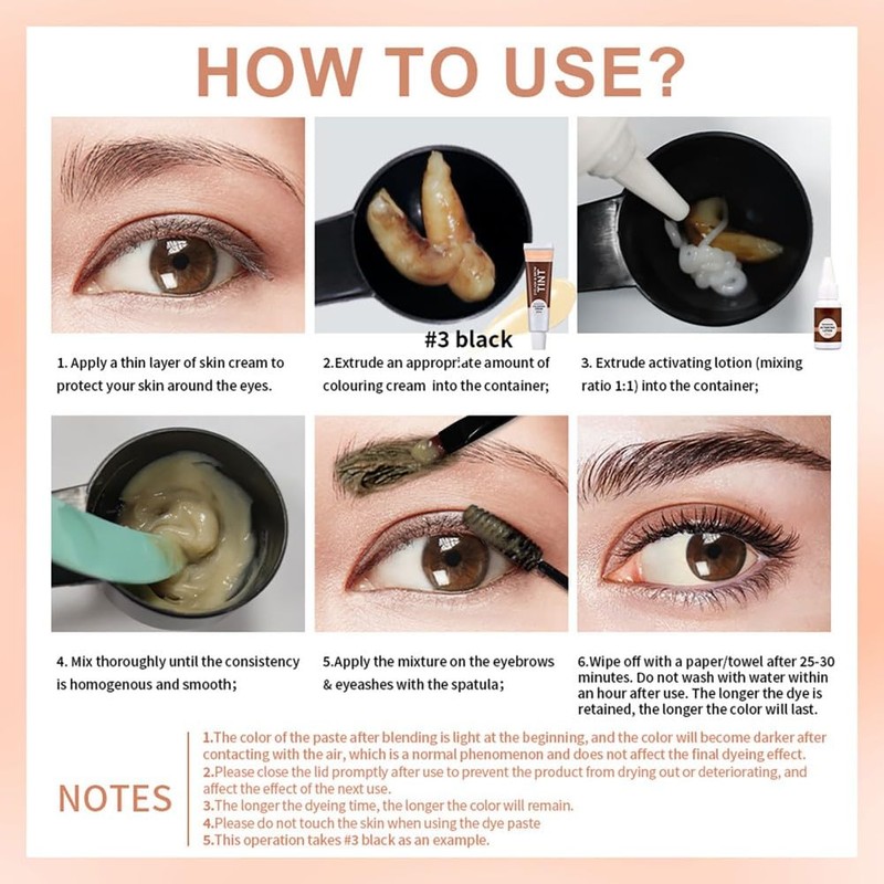 2 In 1 Eyelash & Eyebrow Tint Kit, Lash Tint