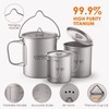 Lightweight Ti 5 Pieces Set Ti 750ml Pot 450ml and