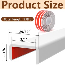 Nkiy Quen 9.8Ft Self-Adhesive Flexible Edge Protector-3/4 Self Adhesive U Channel Rubber Edge Trim-Flexible Wall Corner Protectors Guards for Plywood Drawers Besks Shelves